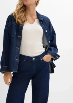 Wide-Leg-Jeans, Mid Waist, Low Stretch Full Length