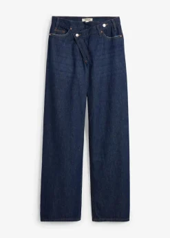 Wide-Leg-Jeans Mid Waist, Low Stretch