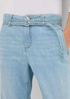 Wide-Leg-Jeans Mid Waist mit Gürtel