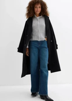 Wide-Leg-Jeans Mid Waist mit Glitzersteinen