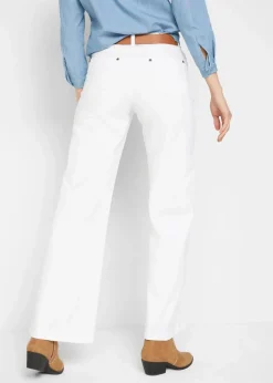 Wide-Leg-Jeans, Mid Waist, Stretch