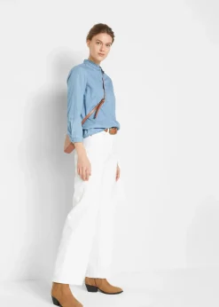 Wide-Leg-Jeans, Mid Waist, Stretch