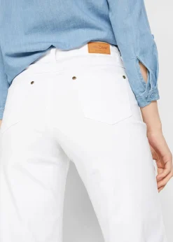 Wide-Leg-Jeans, Mid Waist, Stretch