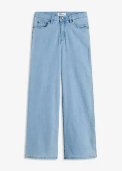 Wide-Leg-Jeans, Mid Waist, Stretch