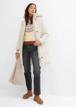 Wintermantel mit Teddyfell in der Kapuze