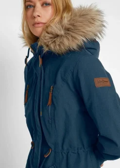 Winterparka mit Fellimitat-Kapuze