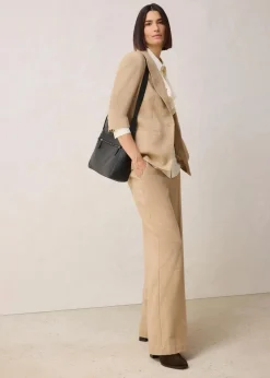 Wollblazer mit Fischgratmuster