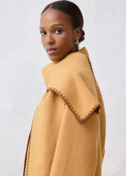 Wolljacke mit Zierstickerei (2tlg. Set mit Schal)