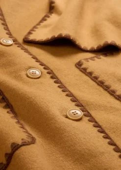 Wolljacke mit Zierstickerei (2tlg. Set mit Schal)