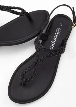 Zehenstegsandalen in Flecht-Optik