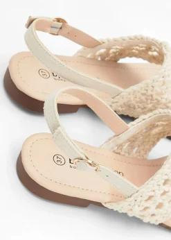 Zehenstegsandalen in Makramee-Optik